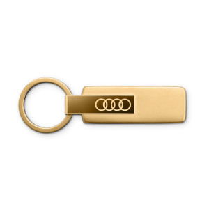 Audi Schlüsselanhänger Audi Ringe Edelstahl matt und glänzend gold 3182501820