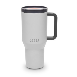Audi Thermobecher Isolierflasche Strohhalm Edelstahl hellgrau 3292500200
