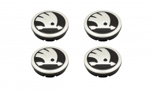  4x Original Skoda Felgendeckel Nabendeckel Nabenkappen 