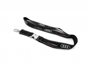 Audi Tradition Schlüsselband Lanyard Audi Ringe schwarz