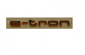 Original Audi e-tron Schriftzug Logo Emblem schwarz orange