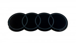 Original Audi Q8 / e-tron Ringe Emblem Schriftzug Logo Kühlergrill anthrazitgrau
