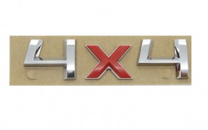 Original Skoda 4x4 Schriftzug Emblem Logo chrom rot selbstklebend 