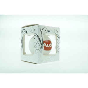 Audi Christbaumkugel Weihnachtskugel Baumschmuck Glas Audi Logo weiß rot