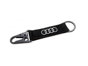Audi Schlüsselanhänger Audi Ringe mit Karabiner Keyring schwarz weiß