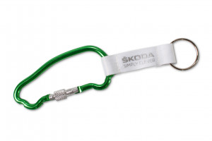 Skoda Schlüsselanhänger grün mit Karabiner in Autoform MVF04-180