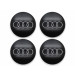 4x Original Audi Nabenkappe Deckel für Alufelge Schwarz Chromringe 4B0601170 LT7