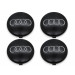 4x Original Audi Nabenkappe Deckel für Alufelge Schwarz Chromringe 4B0601170 LT7