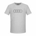 Audi Herren T-Shirt Audi Ringe Logo Rundhals Kurzarm grau 100% Baumwolle