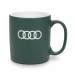 Audi Tasse Becher Kaffeetasse Kaffeebecher Ringe-Gravur grau grün