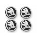 4x Original Skoda Felgendeckel Nabendeckel Nabenkappen silber schwarz 5E3071213